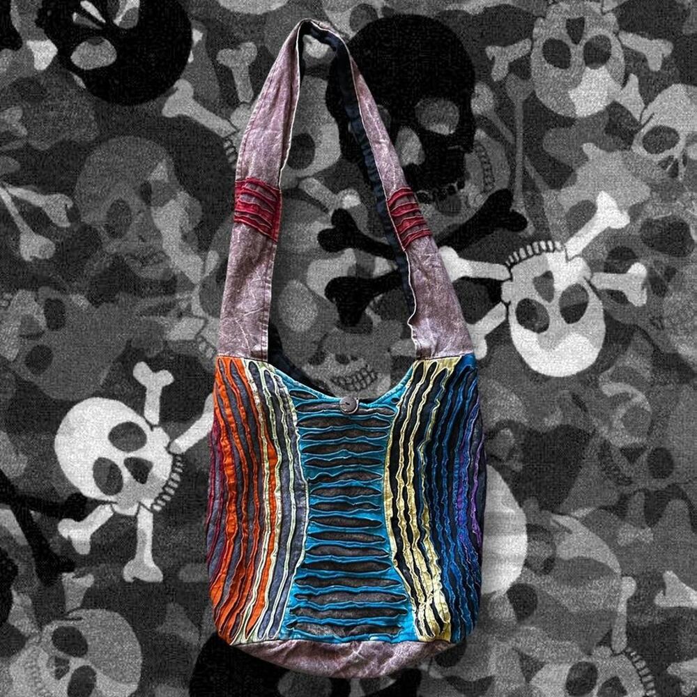 Distressed hobo shoulder bag fairy boho grunge core
